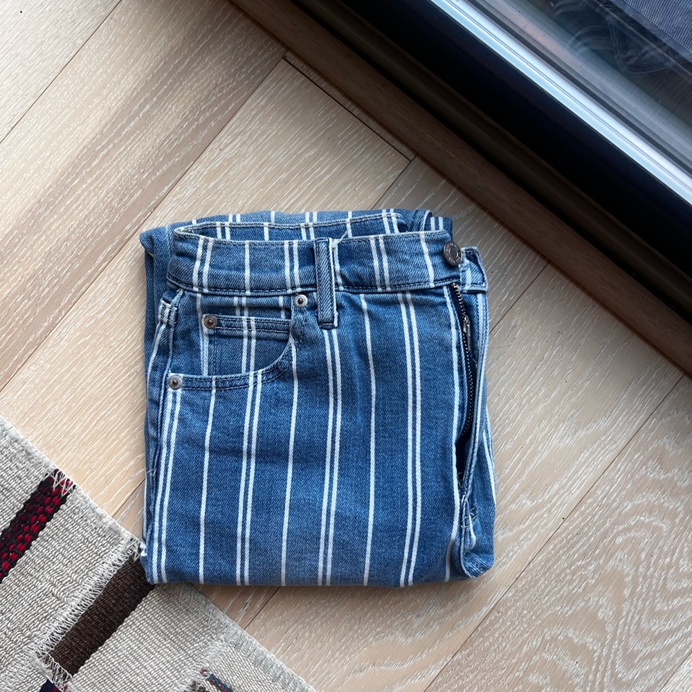 GAP Denim Blue with White Stripes